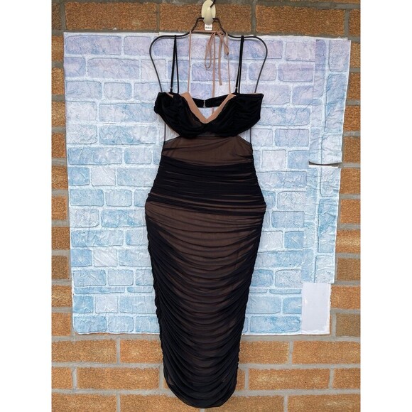 House of CB Tibi Black Cutout Ruched Midi
Dress large - Picture 4 of 12